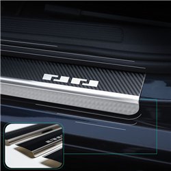 Listwy progowe przednie Fiat Panda Hatchback III 2012-2025 Czarny Srebrny s