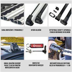Roof rack for Fiat Panda Hatchback III 2012-2025 AIR-3 Aluminum Plastic