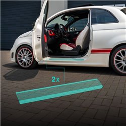 Listwy progowe przednie Fiat Panda Hatchback III 2012-2025 Czarny Szary kar