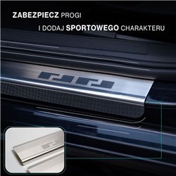 Listwy progowe przednie Fiat Panda Hatchback III 2012-2025 stal szczotkowan