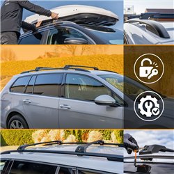 Roof rack for Fiat Panda Hatchback III 2012-2025 Aluminum Plastic