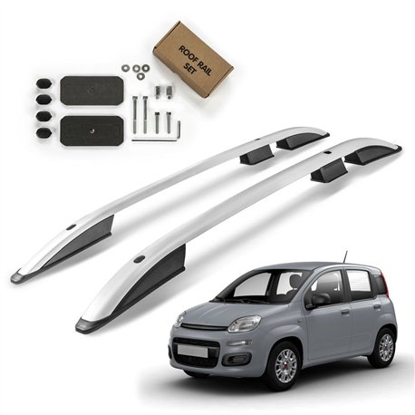 Roof rails for Fiat Panda Hatchback III 2012-2025 SKYPORT Aluminum Plastic