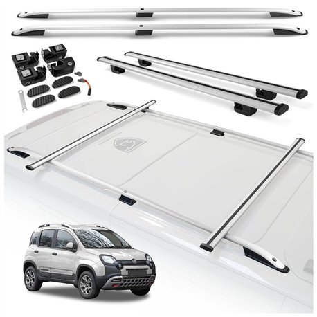 Relingi dachowe w komplecie z belkami poprzecznymi Fiat Panda Hatchback III