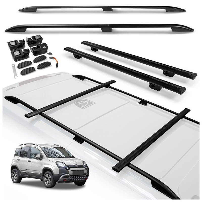 Relingi dachowe w komplecie z belkami poprzecznymi Fiat Panda Hatchback III