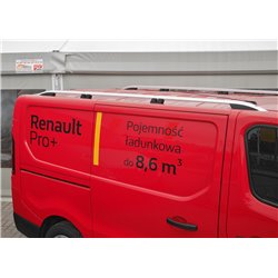 Relingi dachowe do Renault Trafic 2014- L2 Długi Srebrne