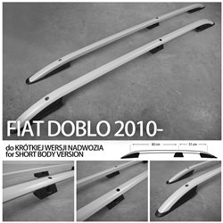 Relingi dachowe do Fiat Doblo 2010- L1 Krótki Srebrne