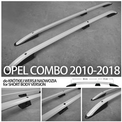 Relingi dachowe do Opel Combo 2010-2018 L1 Krótki Srebrne