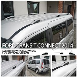 Relingi dachowe do Ford Transit Connect 2014-2021 L1 Krótki Srebrne