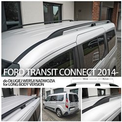 Relingi dachowe do Ford Transit Connect 2014- L2 Długi Czarne