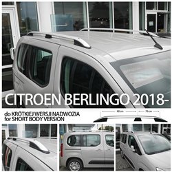 Relingi dachowe do Citroen Berlingo III K9 2018+ L1 Srebrne