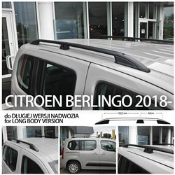 Relingi dachowe do Citroen Berlingo 2018- L2 Długi Czarne