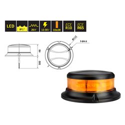 Lampa Ostrzegawcza LED Slim Beacon Amber 12-30V