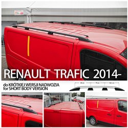 Roof rails for Renault Trafic 2014- L1 Short Black
