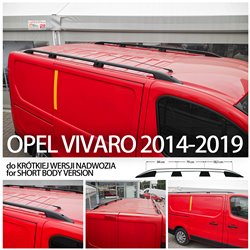 Roof rails for Opel Vivaro 2014-2019 L1 Short Black