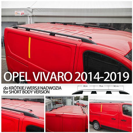 Roof rails for Opel Vivaro 2014 2019 L1 Short Black Chromemaster