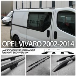 Relingi dachowe do Opel Vivaro 2003-2014 L1 Krótki Czarne