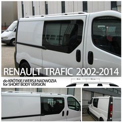 Relingi dachowe do Renault Trafic 2003-2014 L1 Krótki Srebrne