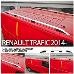 Relingi dachowe do Renault Trafic 2014- L2 Długi Srebrne