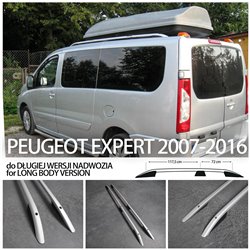 Relingi dachowe do Peugeot Expert 2007-2016 L2 Długi Srebrne