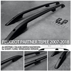 Relingi dachowe do Peugeot Partner 2007-2018 Czarne