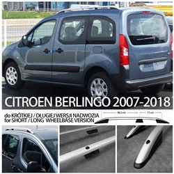 Roof rails for Citroen Berlingo 2007-2018 Silver