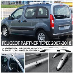 Relingi dachowe do Peugeot Partner 2007-2018 Srebrne
