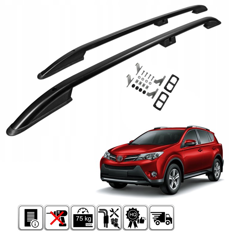 Relingi dachowe do Toyota Rav4 2013-2018 Czarne