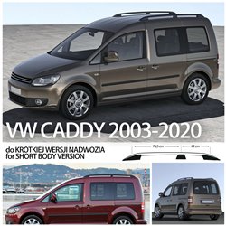 Relingi dachowe do Volkswagen Caddy 2003-2020 Krótki Czarne