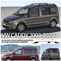 Relingi dachowe do Volkswagen Caddy 2003-2020 Maxi Czarne