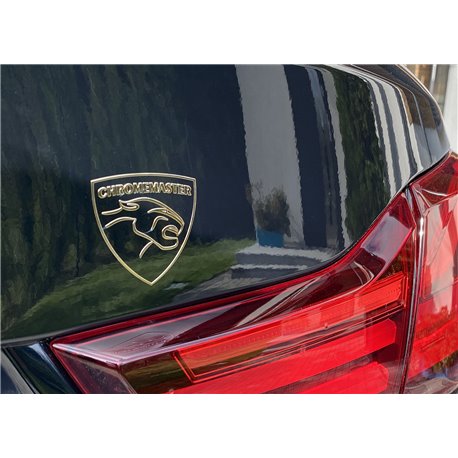 Chromemaster Logo Metallic Sticker 50x50 mm Black Chrome