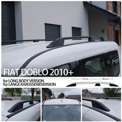 Relingi dachowe do Fiat Doblo 2010- L2 Długi Czarne